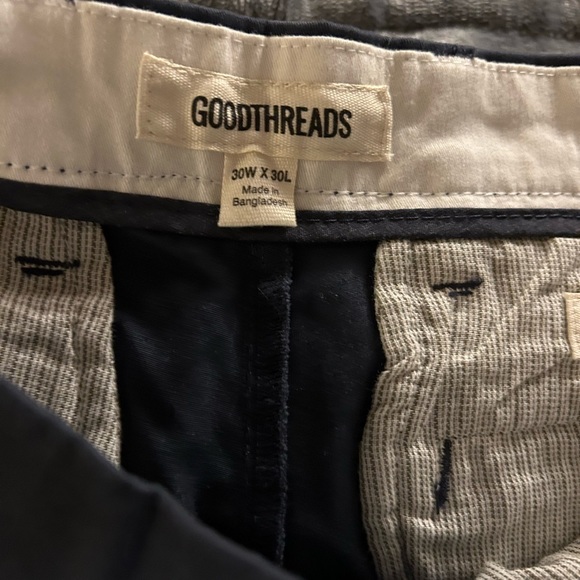 Good Threads  Mens 30W Navy Blue Slim fit Chinos. NWT - Picture 5 of 7